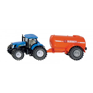 Tracteur New Holland avec reservoir de lisier monoaxe