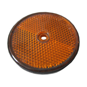 Catadioptre rond à fixer avec trou central Orange - Diamètre 81